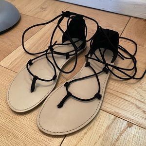 Black Lace-up Sandals Forever 21
